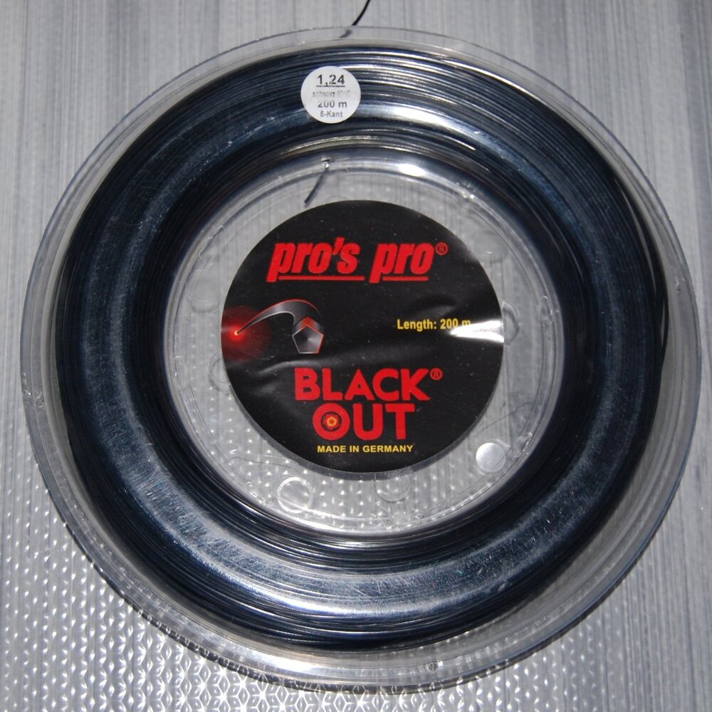 PRO'S PRO Blackout Co-polyester Tennis String Reel 660 F 200 M Gauge 1.24 mm